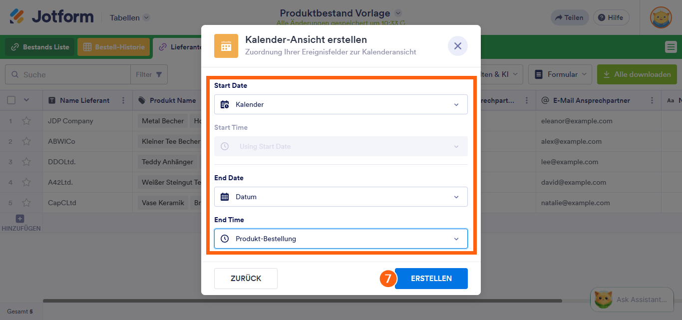Wie Sie eine Kalenderansicht in Jotform Tabellen hinzufügen Image-4