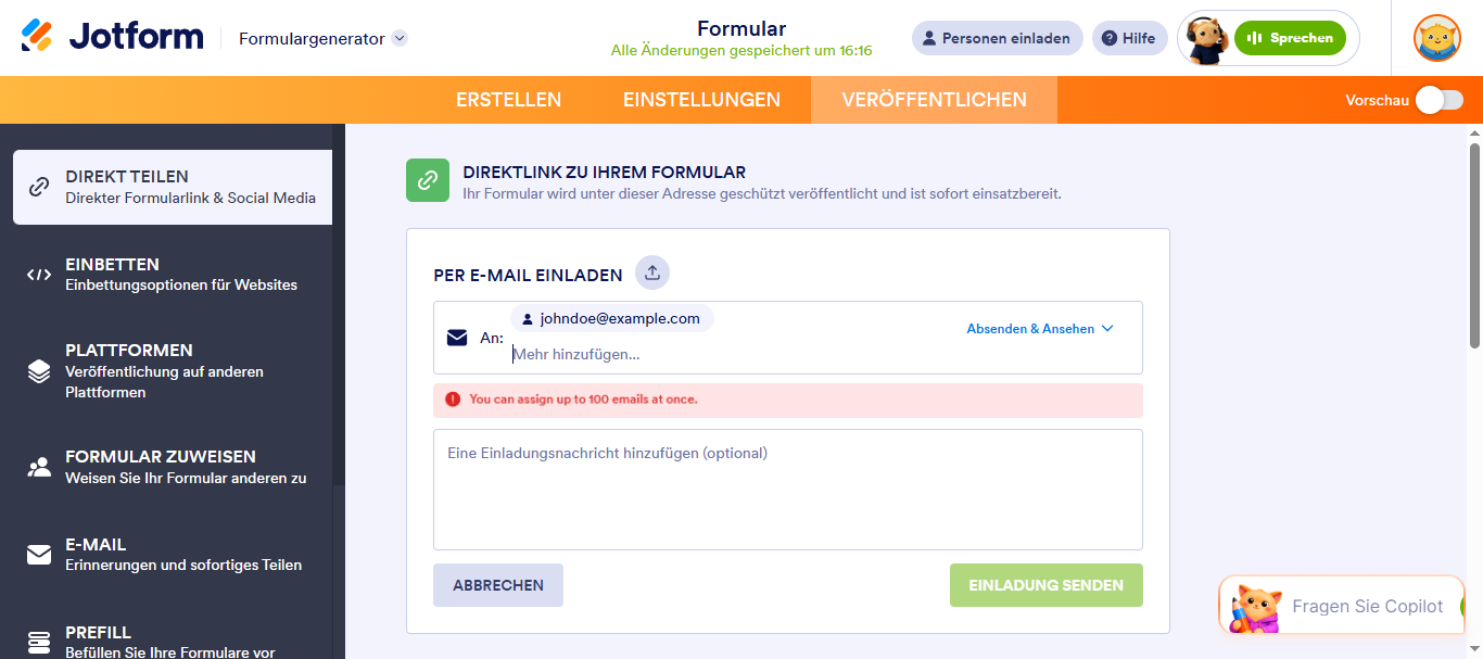 Hinzufügen von Empfängern zu Ihrem Formular Image-5