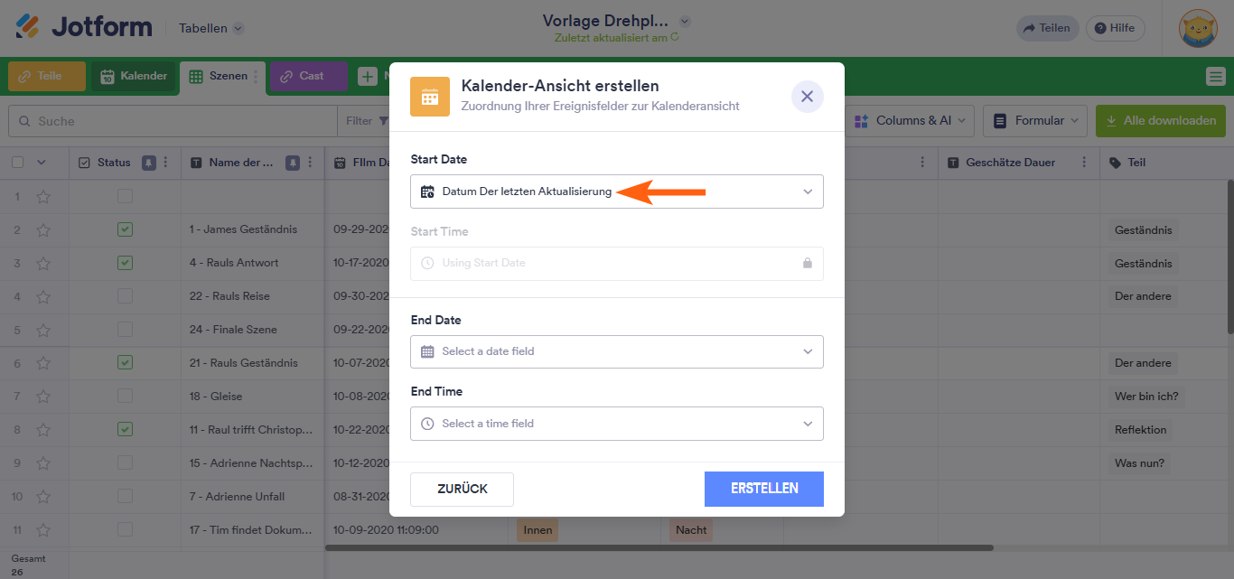 Wie Sie eine Kalenderansicht in Jotform Tabellen hinzufügen Image-9
