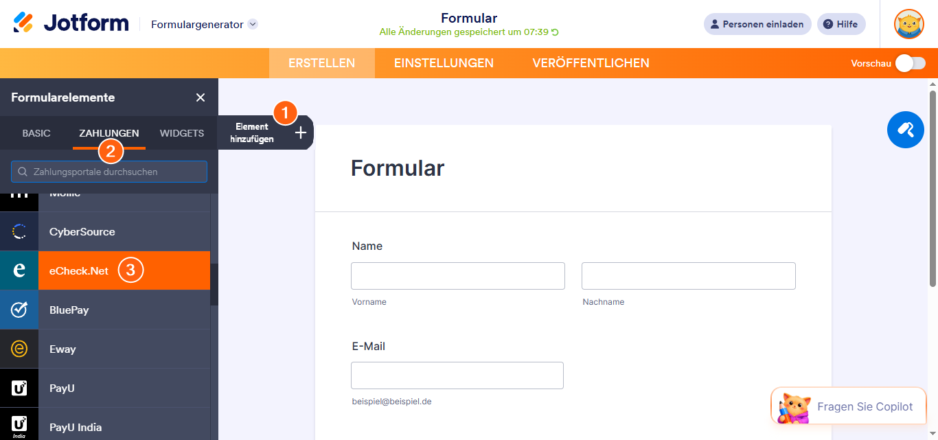 Wie Sie eCheck