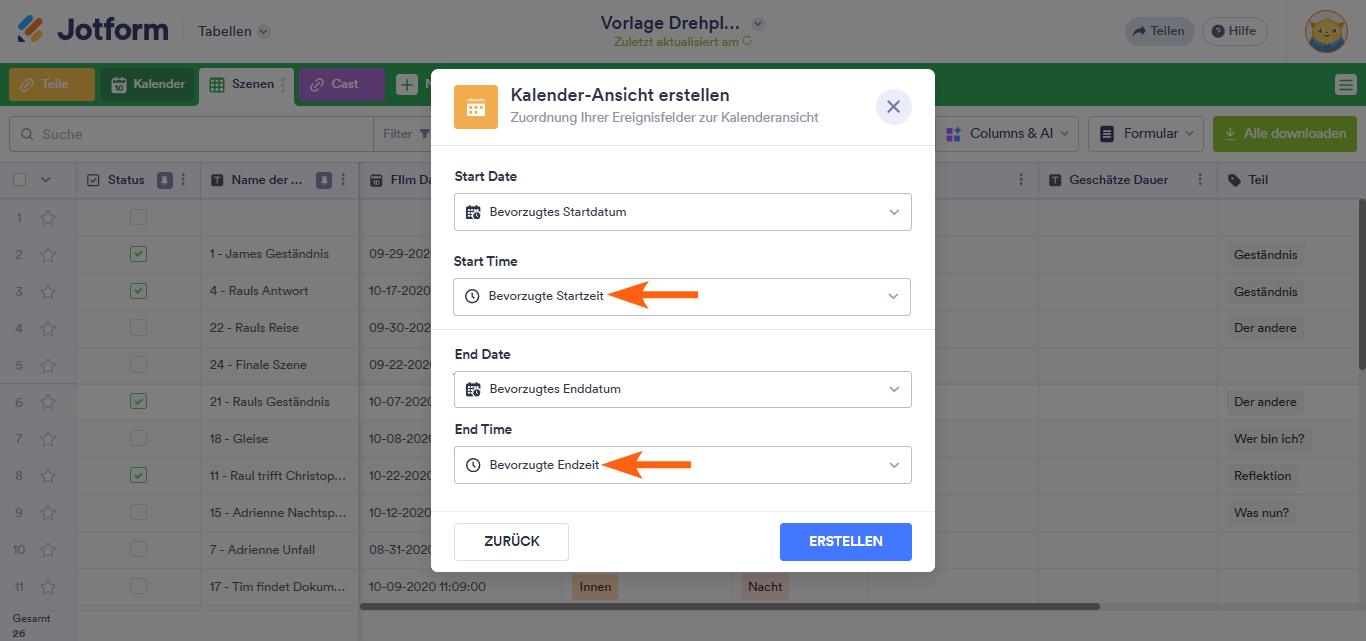 Wie Sie eine Kalenderansicht in Jotform Tabellen hinzufügen Image-10