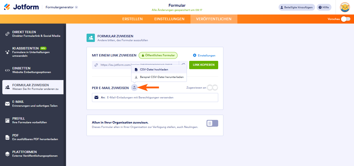 Hinzufügen von Empfängern zu Ihrem Formular Image-4