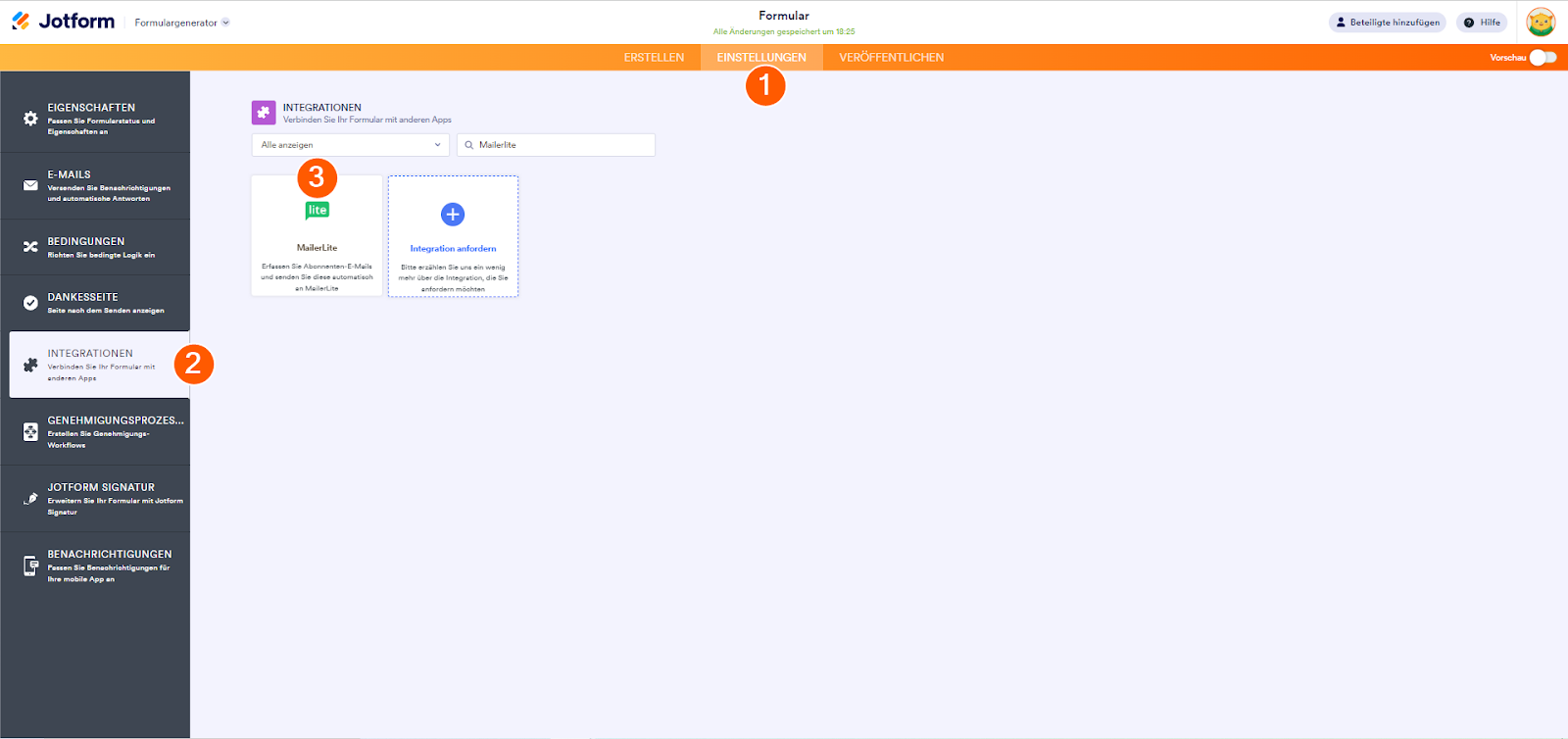 Wie Sie sich in MailerLite integrieren
