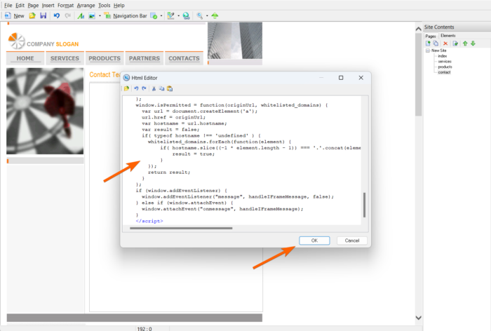 Adding a Form to Web Page Maker