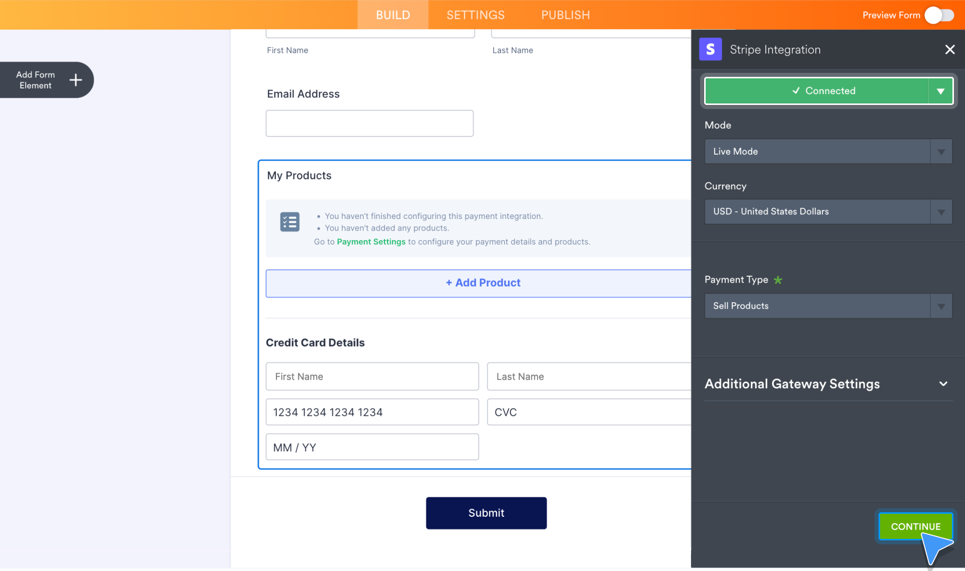 Stripe Integration Connected