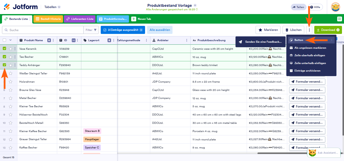 Wie Sie Formulare in Jotform Tabellen versenden Image-9