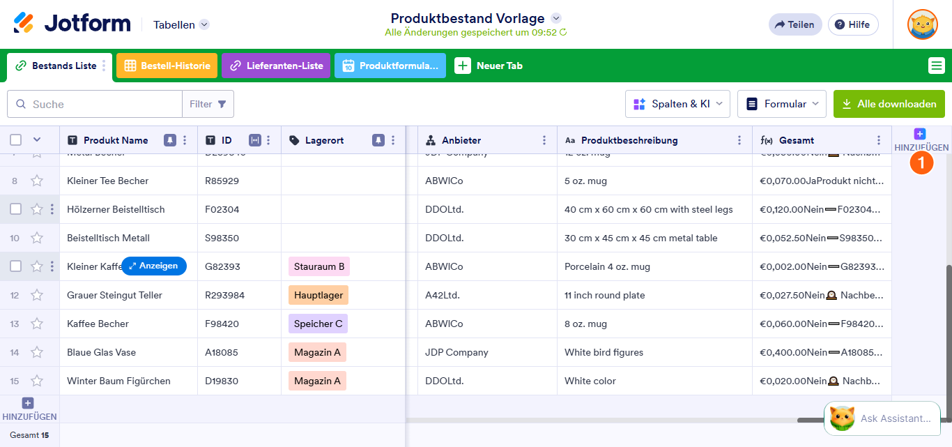 Wie Sie Formulare in Jotform Tabellen versenden Image-1