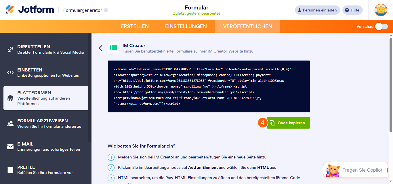 Wie Sie ein Formular im IM Creator hinzufügt Image-3