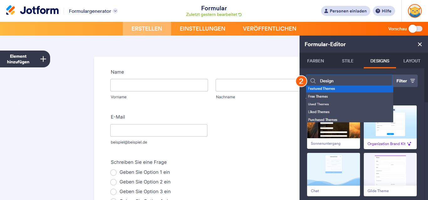 Wie Sie ein Design auf Ihr Formular anwenden Image-2