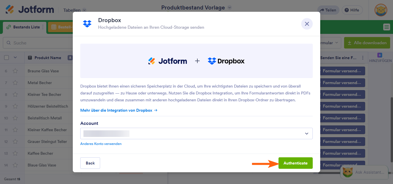Wie Sie Dateien in Jotform Tabellen versenden Image-6
