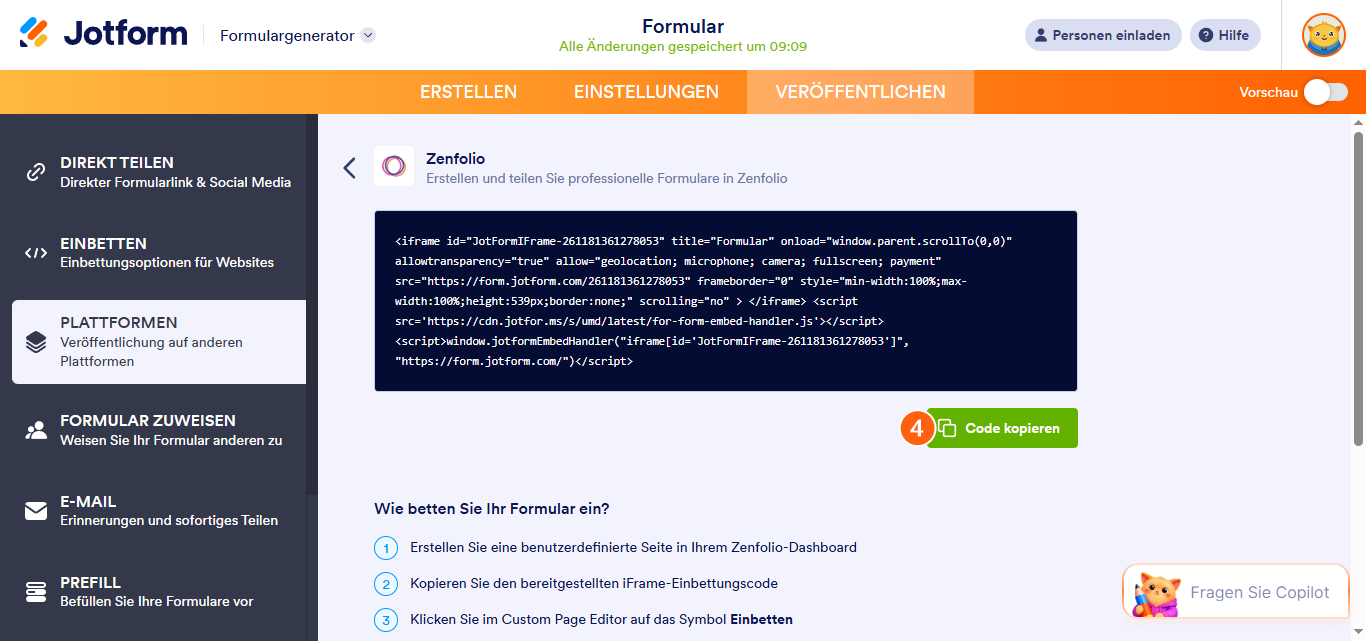 Wie Sie ein Formular in Zenfolio Classic einbetten Image-3