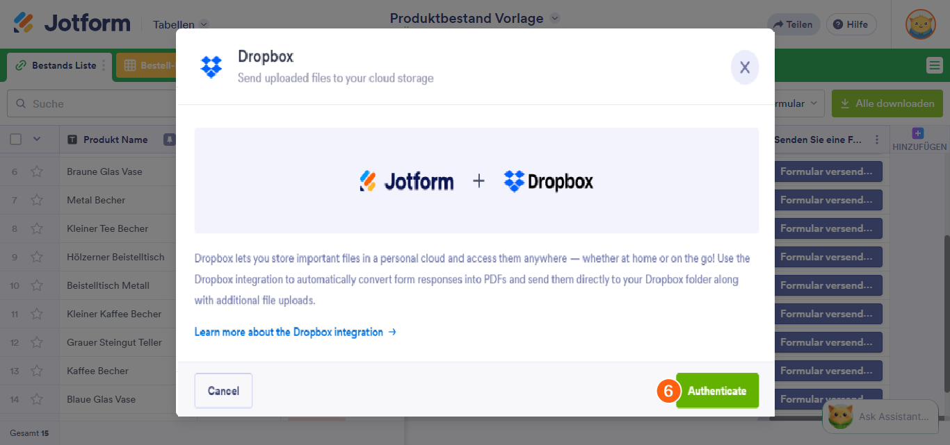 Wie Sie Dateien in Jotform Tabellen versenden Image-5