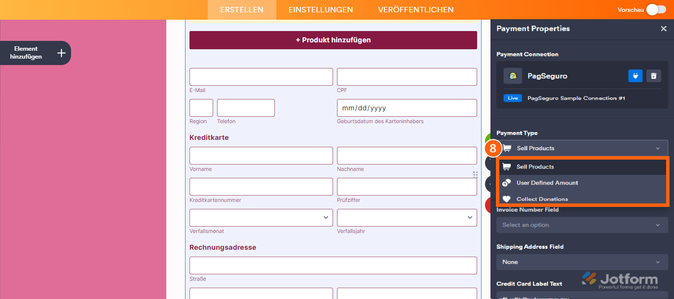 Wie Sie Pagseguro mit Jotform integrieren Image-15