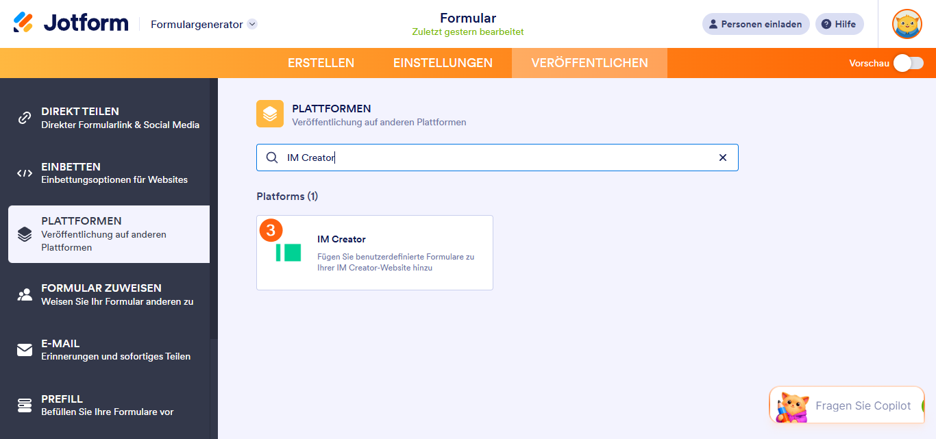 Wie Sie ein Formular im IM Creator hinzufügt Image-2