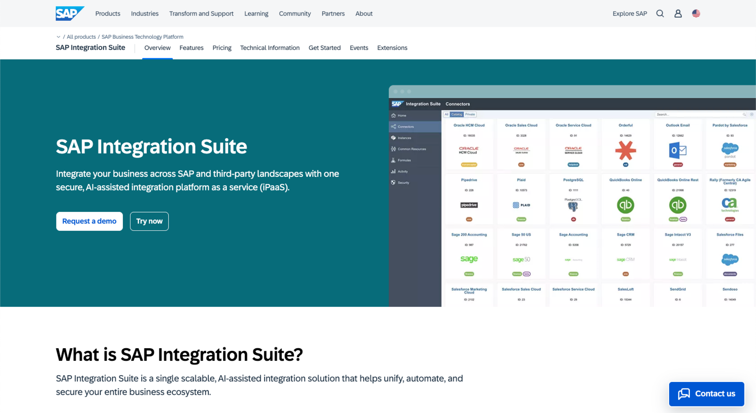 SAP Integration Suite Landing Page