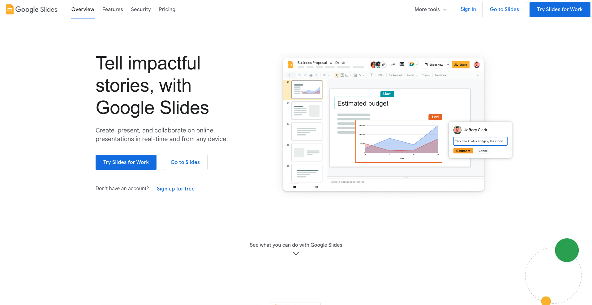 Google Slides Landing Page