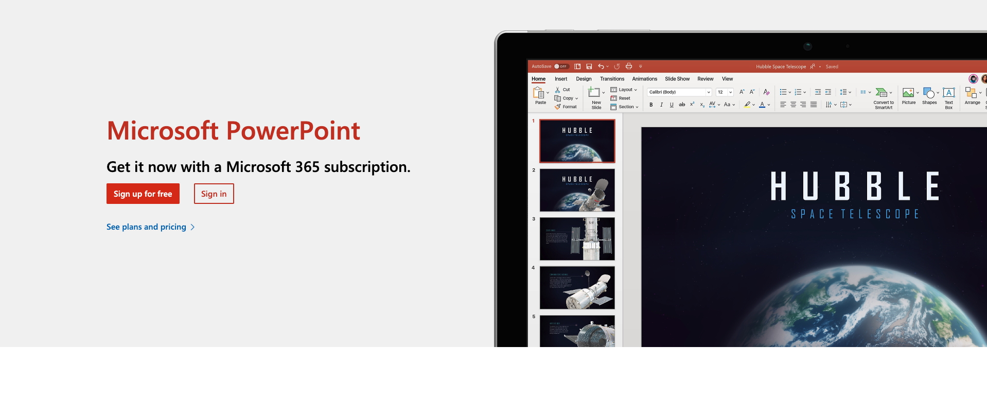 Microsoft Powerpoint Landing Page