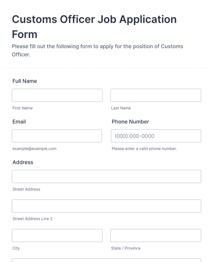 Job application forms