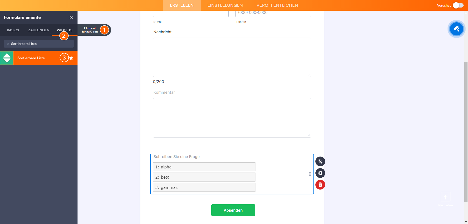 Wie Sie eine Ranking-Frage in ein Formular einfügen Image-1