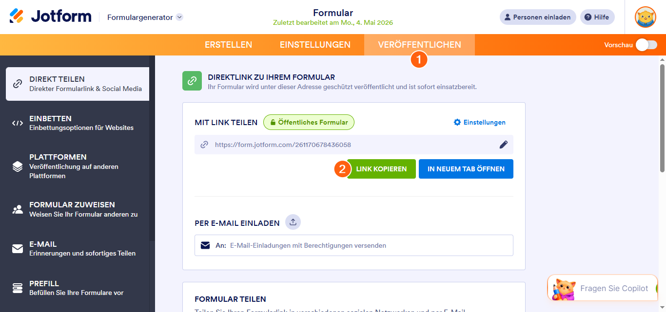 Wie Sie ein Formular in ein anderes Konto kopieren Image-1