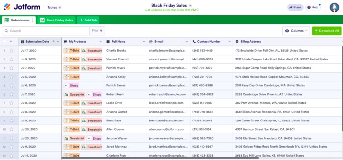 Jotform Graph How users perfect their workflows using Jotform Tables | The Jotform Blog