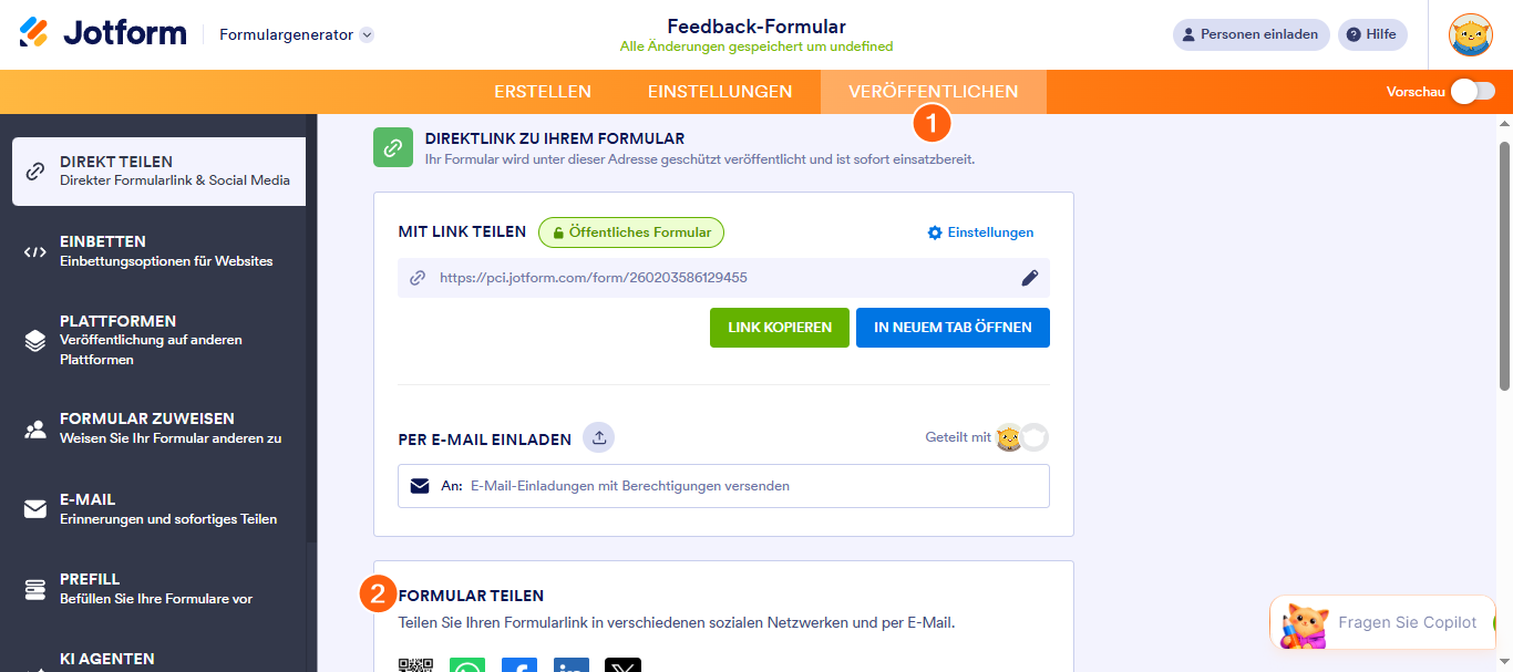 Wie Sie Formular-Links in sozialen Medien teilen Image-1