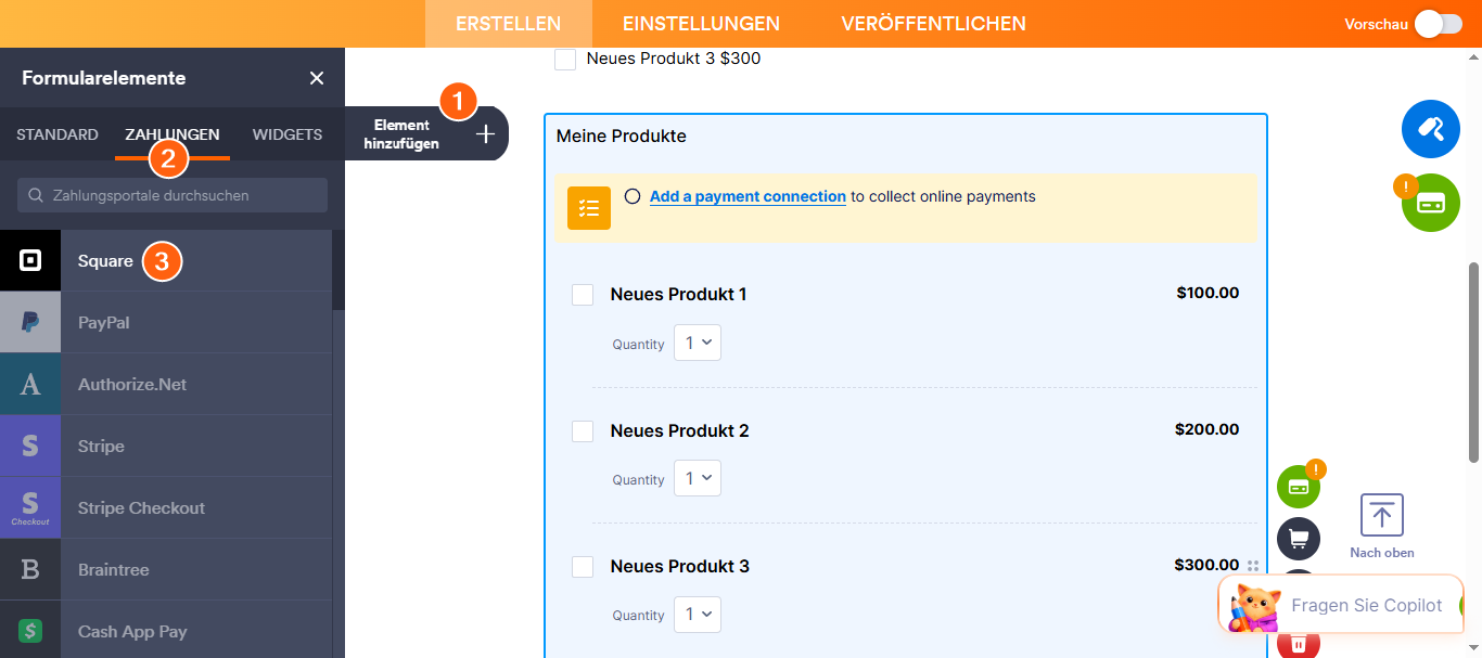 Wie Sie Square ACH in Jotform integrieren Image-1