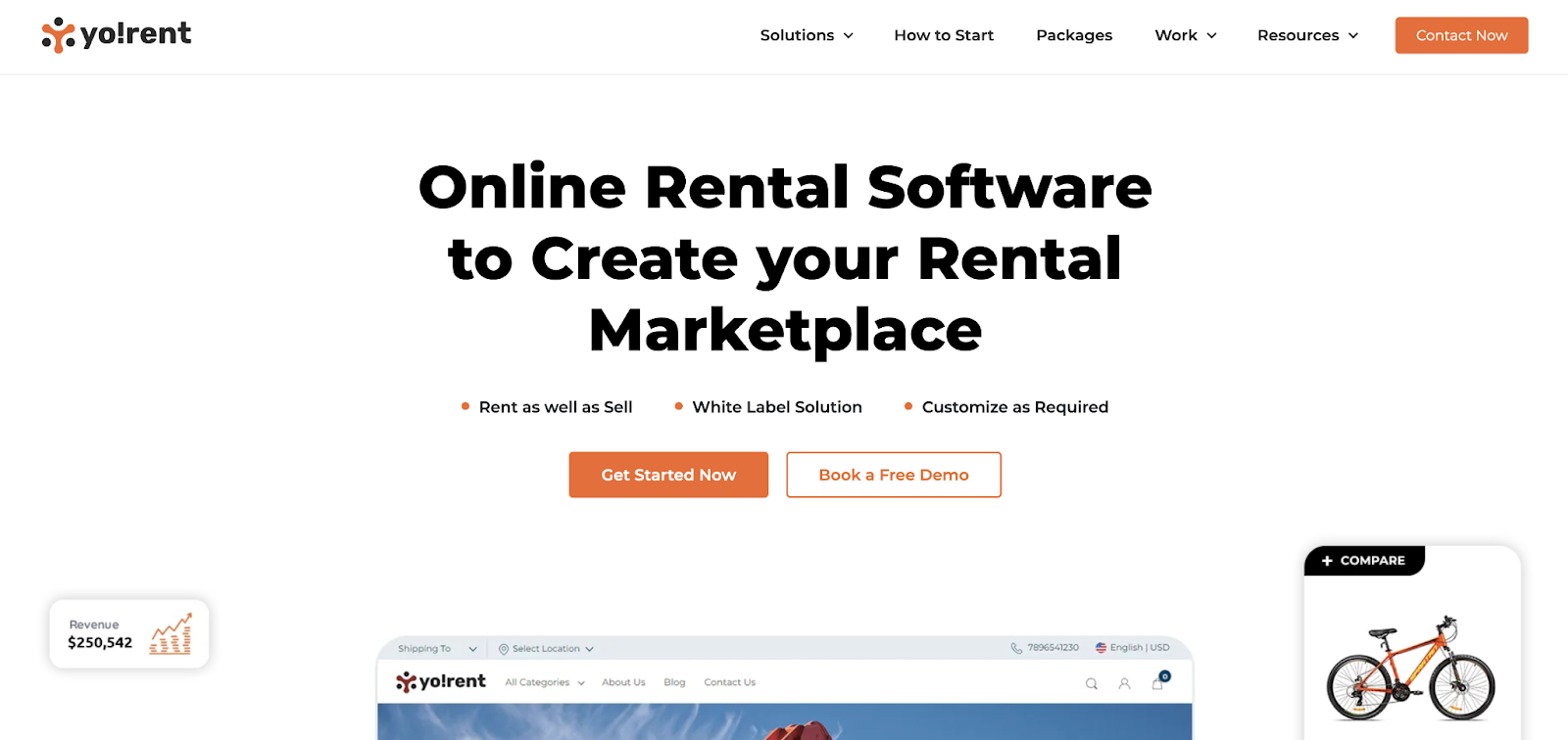 Landingpage von Yo!Rent
