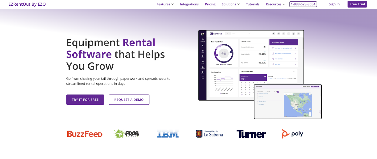 Landingpage von EZRentOut