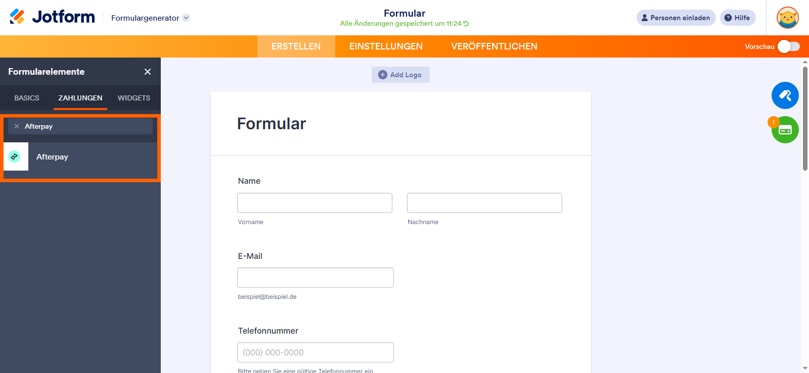 Wie Sie Jotform mit Afterpay integrieren Image-2