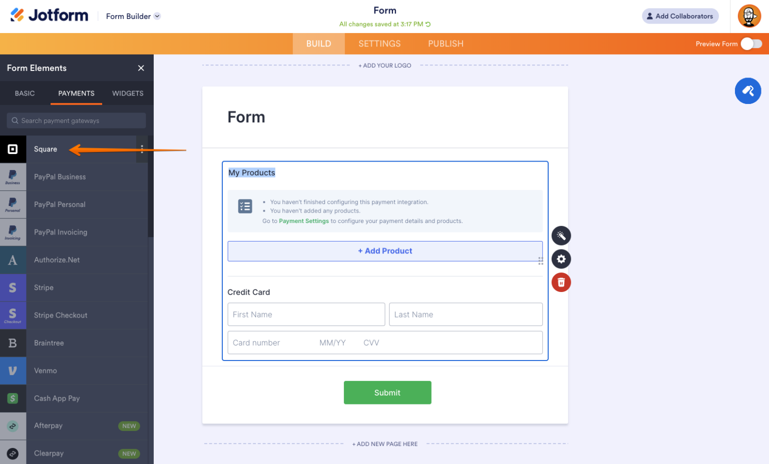 Announcing Square ACH and Afterpay/Clearpay for Jotform Enterprise ...