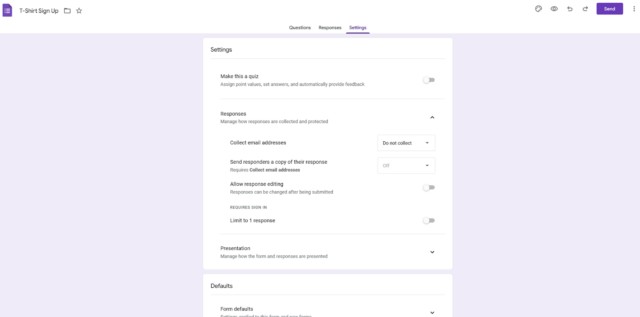 How to make a shirt order form in Google Forms | The Jotform Blog