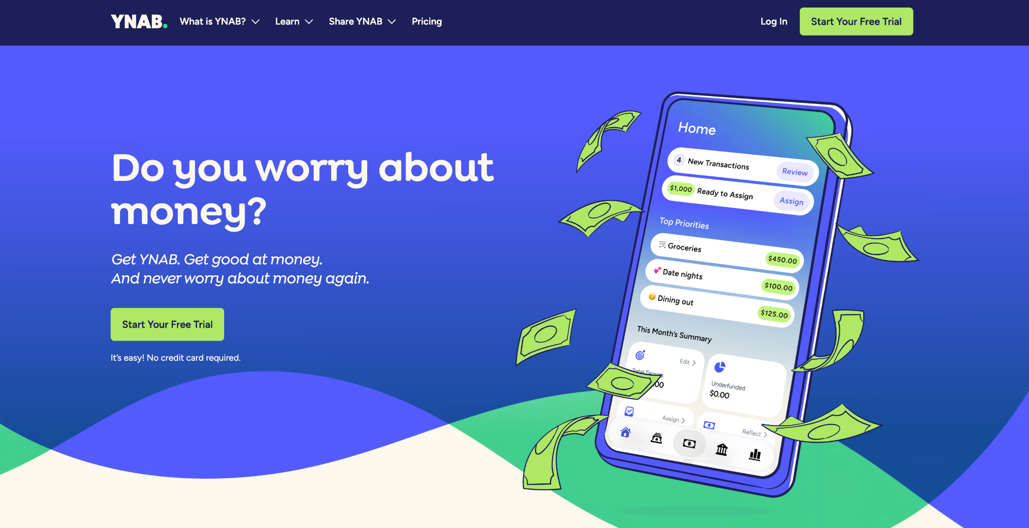 YNAB Landing Page