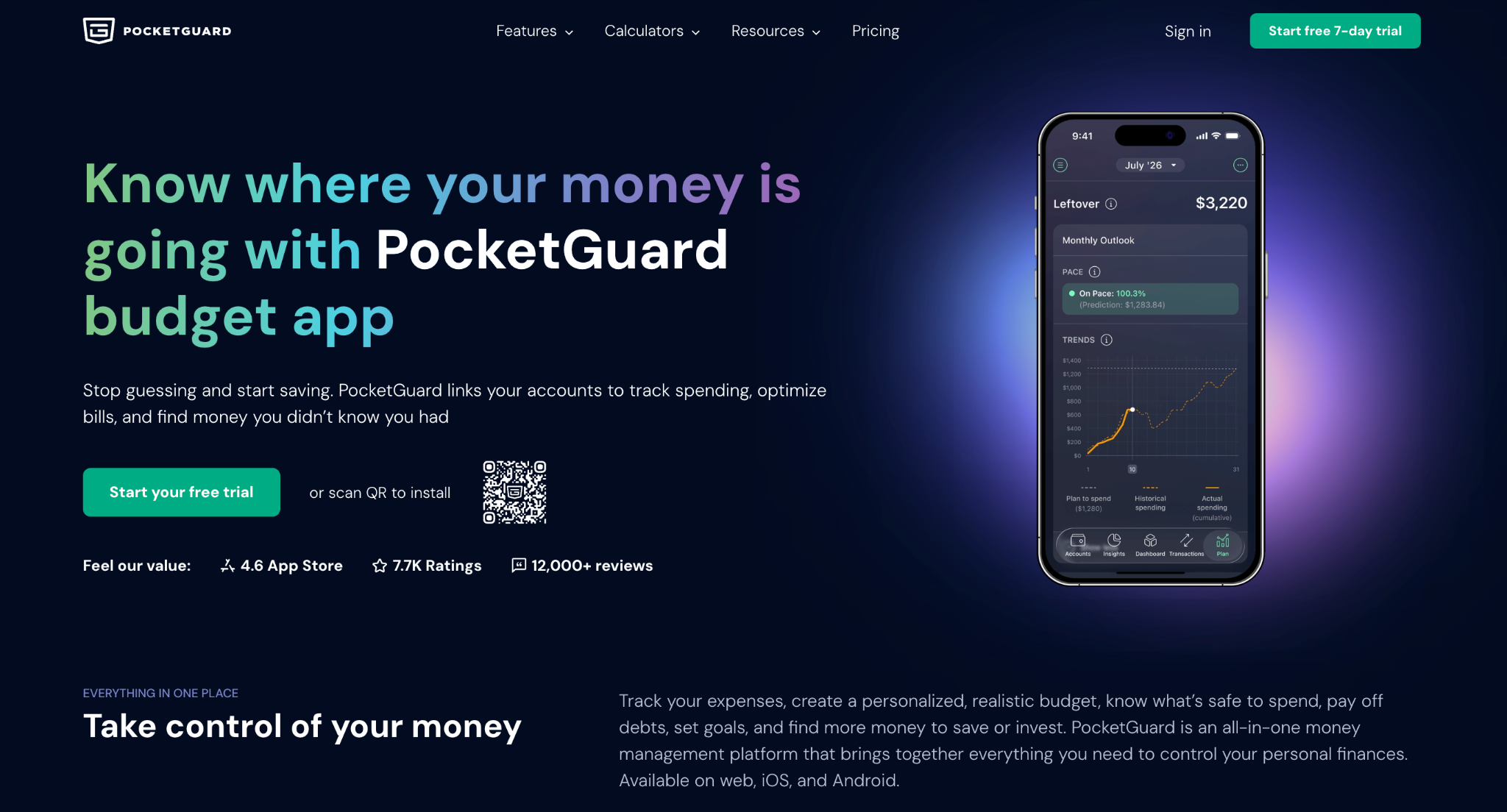 PocketGuard Landing Page