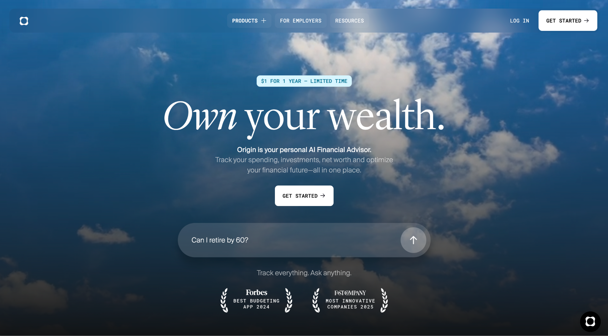 Origin Landing Page