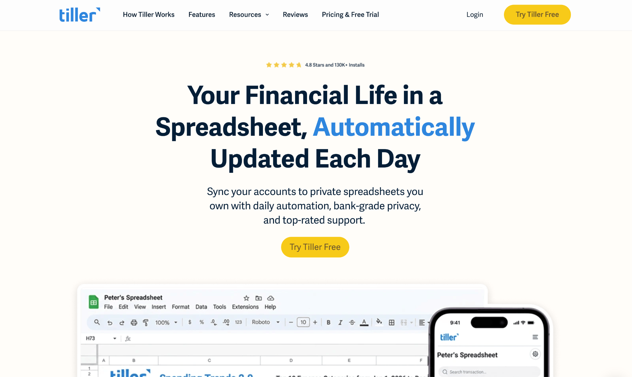 Tiller Landing Page