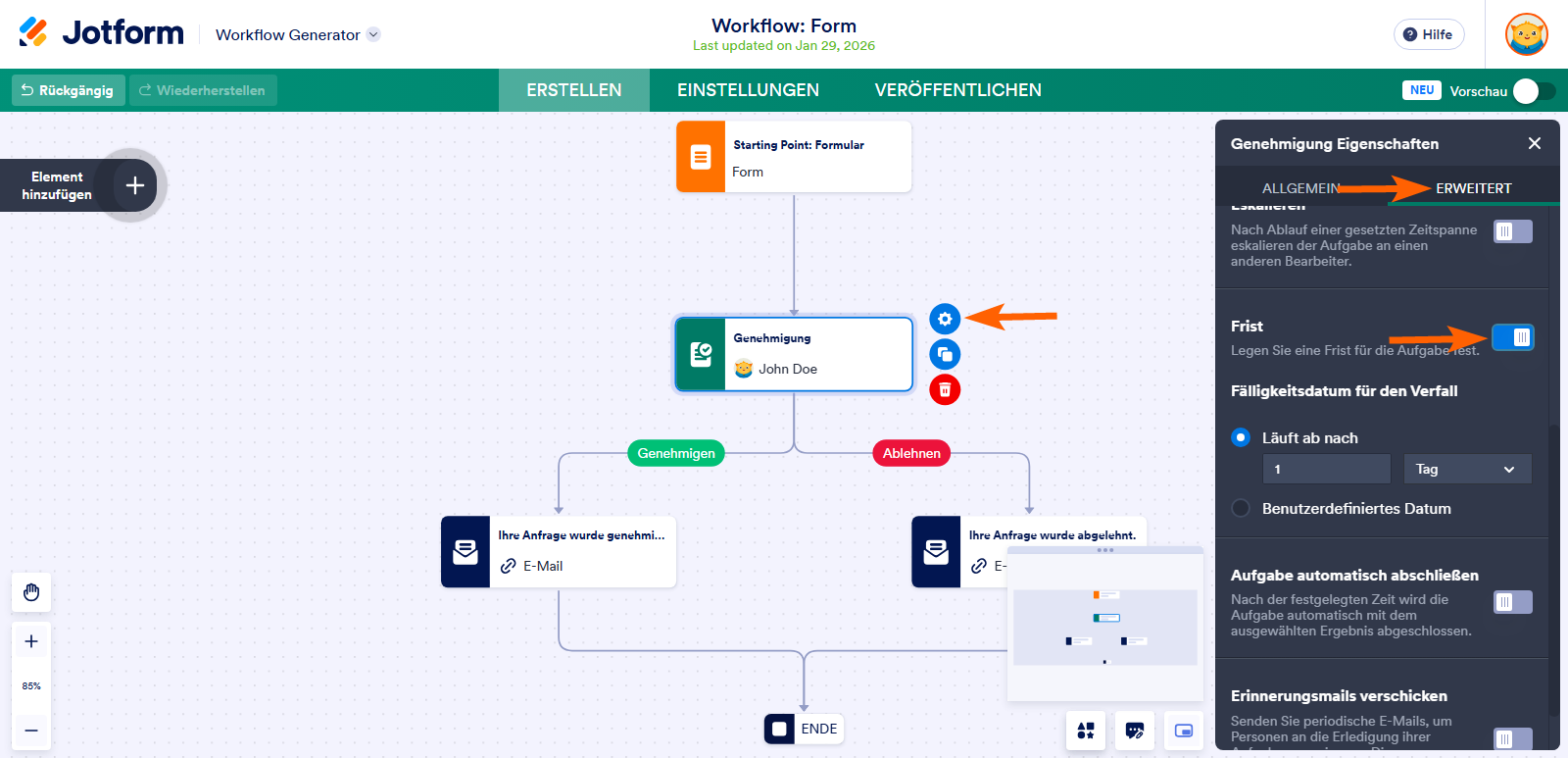 Wie Sie Genehmigungserinnerungs-E-Mails einstellen Image-1