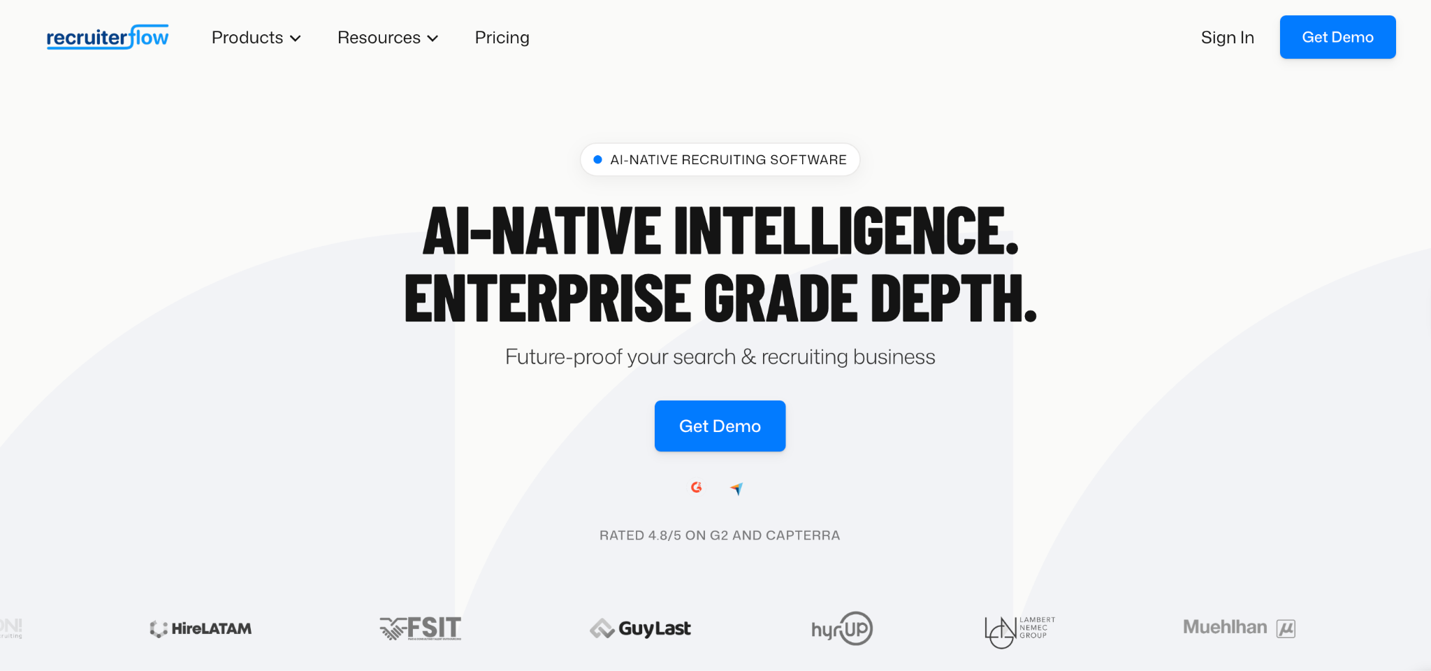 Racruiterflow Landing Page