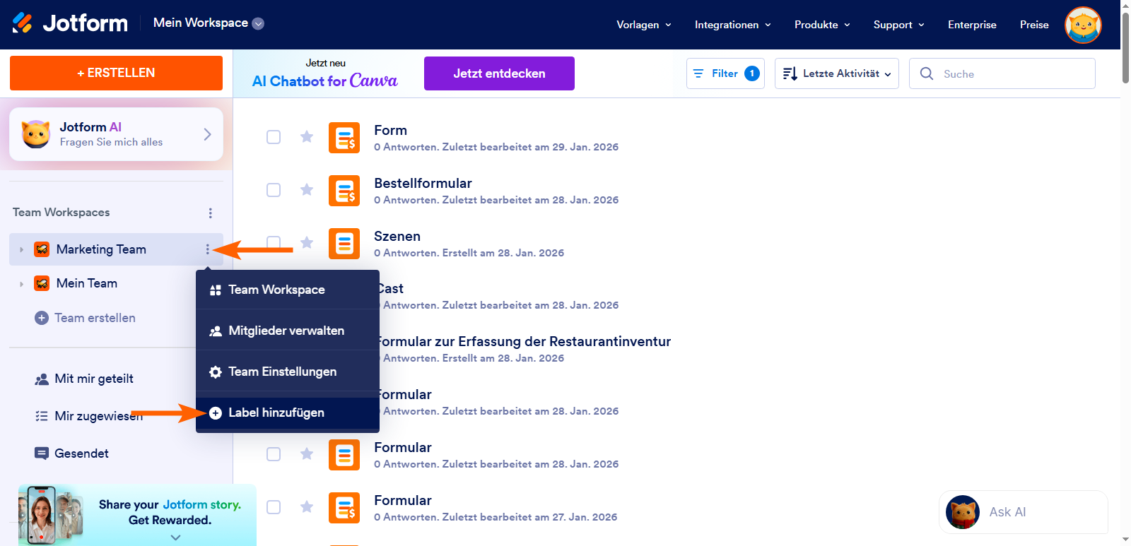 Wie Sie Ordner in einem Team erstellen Image-1
