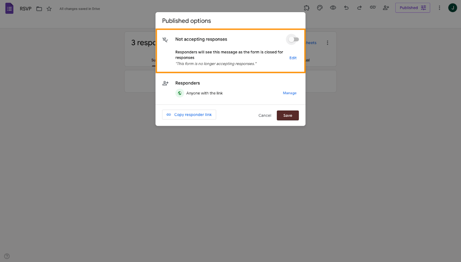 Cara membatasi jumlah tanggapan di Google Forms Image-6