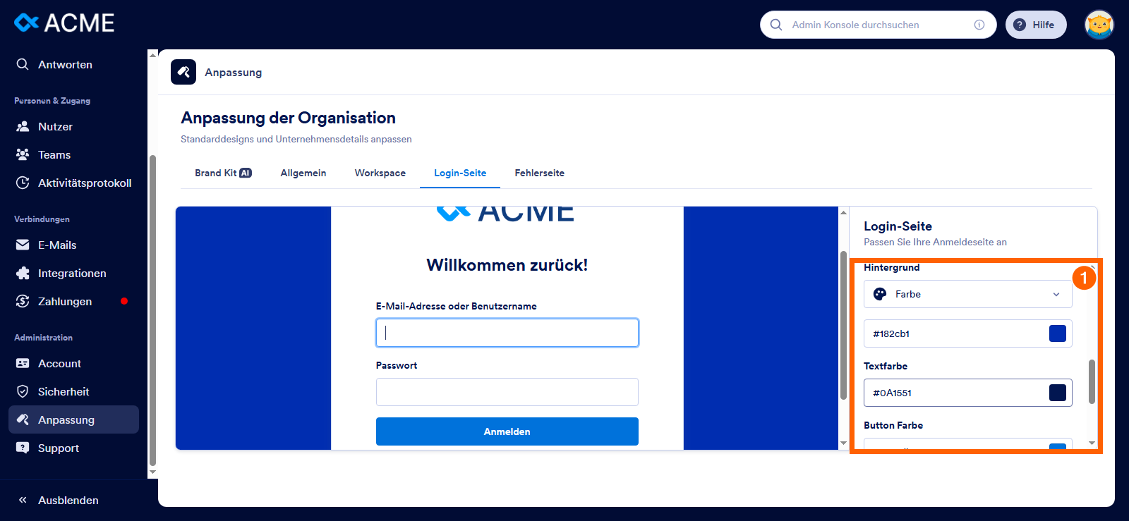 Anpassen des Designs Ihrer Organisation in Jotform Enterprise Image-7