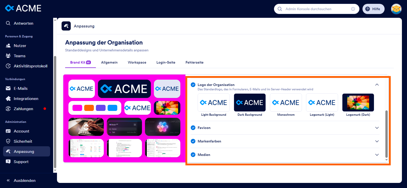 Anpassen des Designs Ihrer Organisation in Jotform Enterprise Image-3