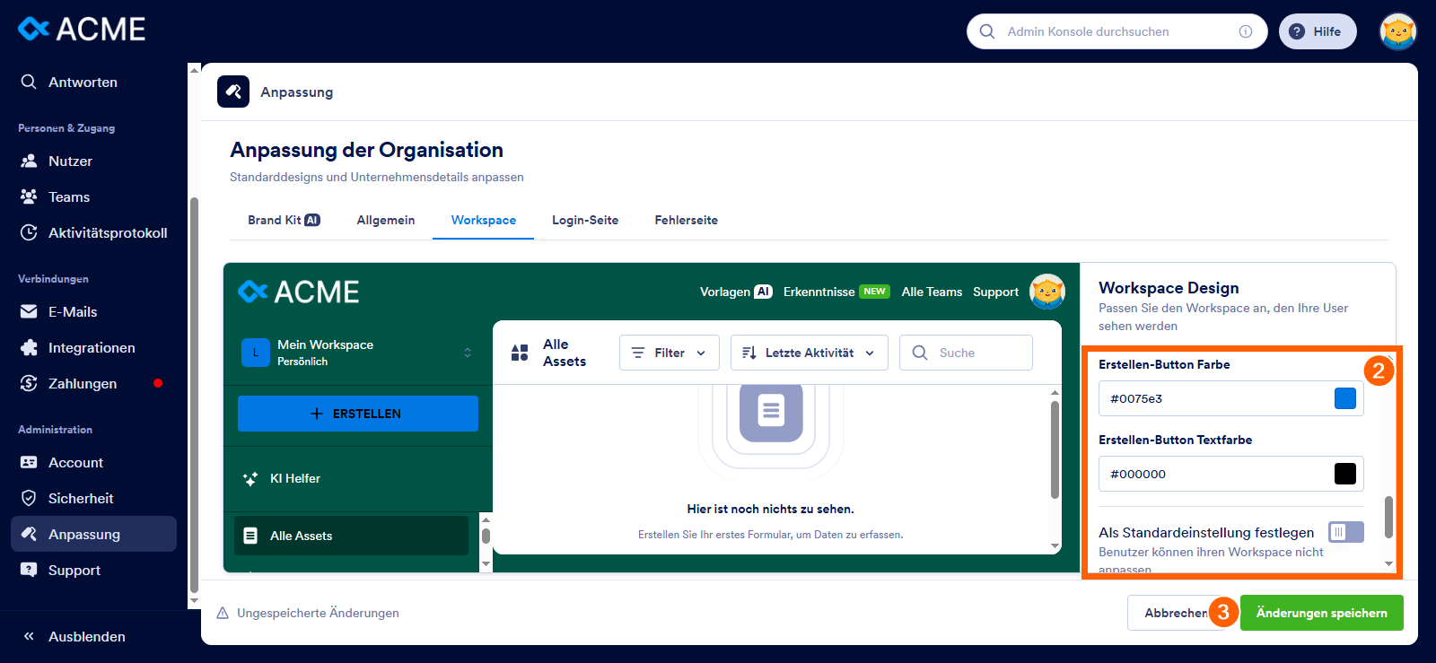 Anpassen des Designs Ihrer Organisation in Jotform Enterprise Image-5