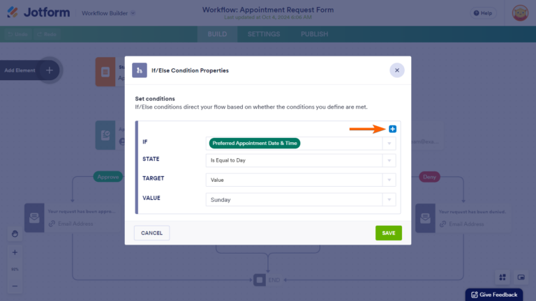 How to Set up an If-Else Condition Element with Jotform Workflows