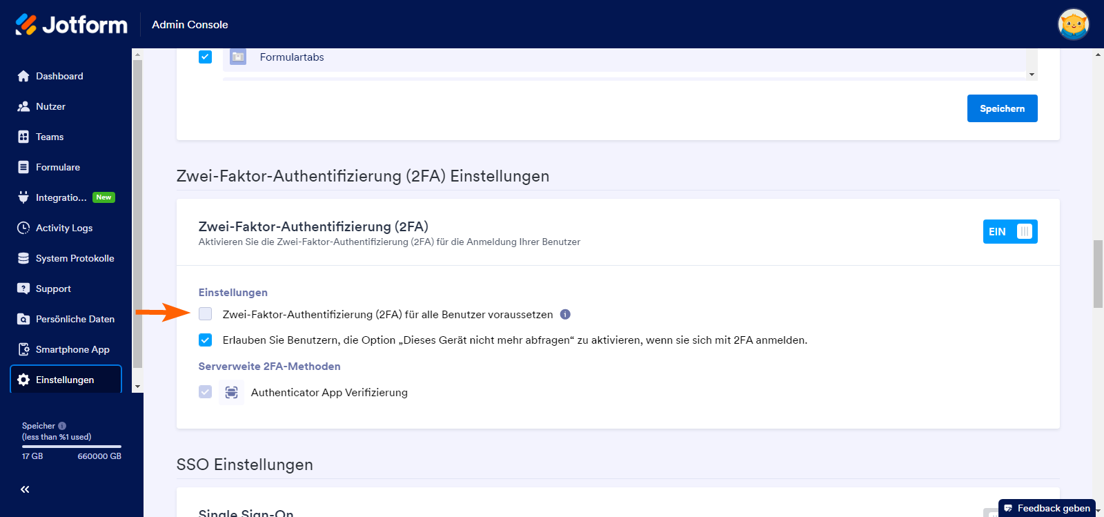 Wie Sie die Zwei-Faktoren-Authentifizierung (2FA) in Jotform Enterprise aktivieren und einrichten Image-3