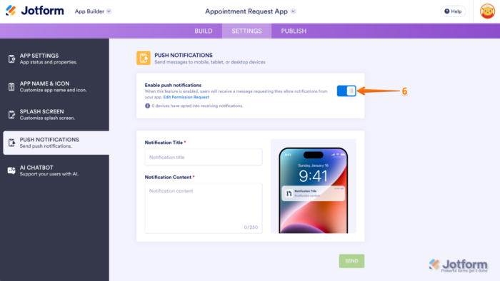 How to Create and Send Push Notifications for Jotform Apps