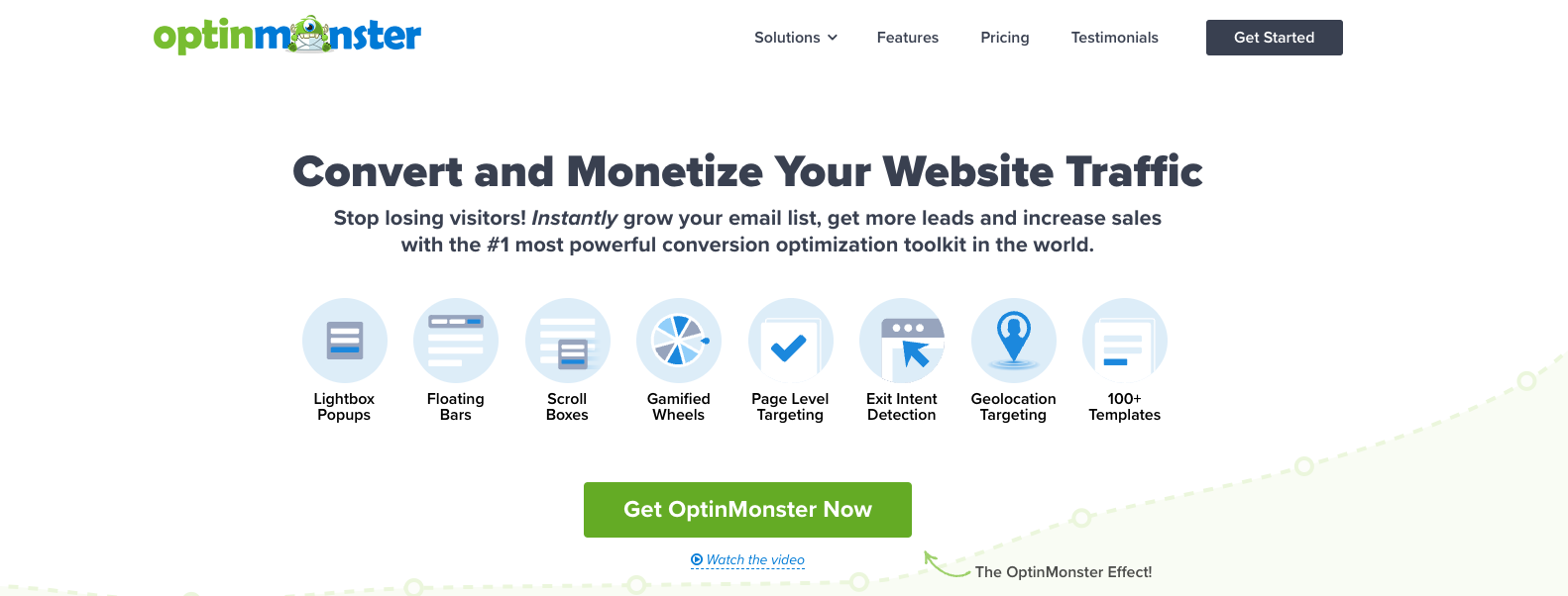 Page de destination du plug-in OptinMonster