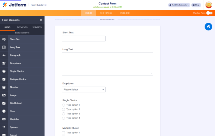 Quick Overview of Form Elements