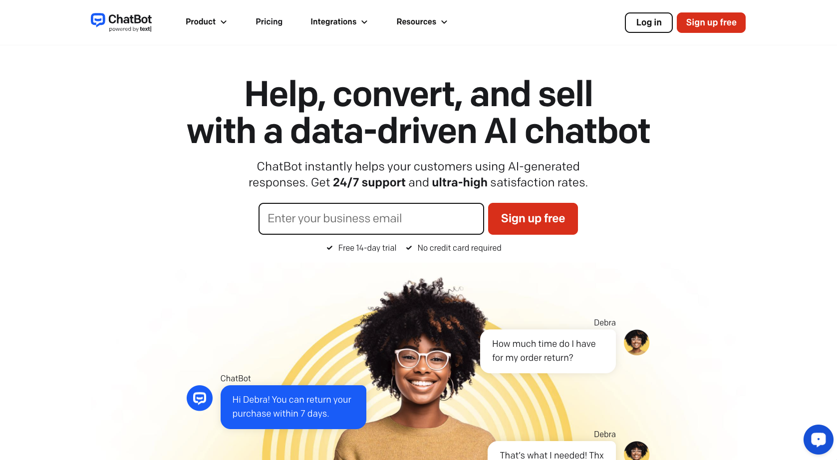 ChatBot Landing Page