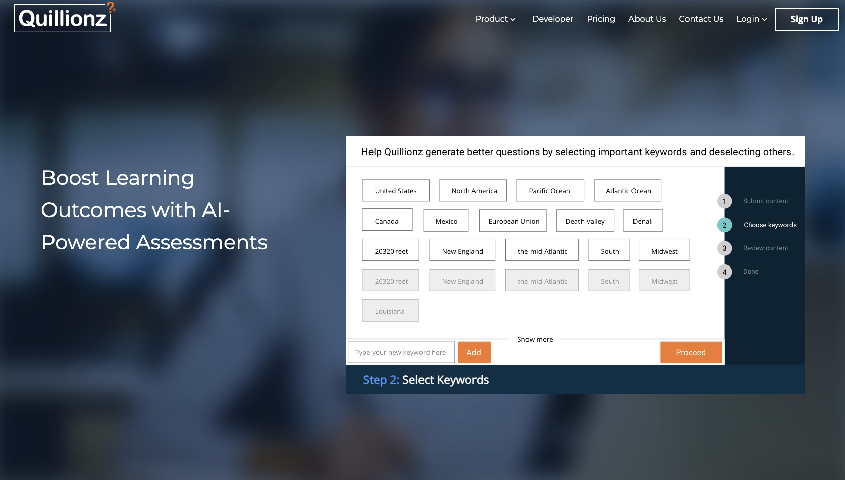 Quillionz Landing Page